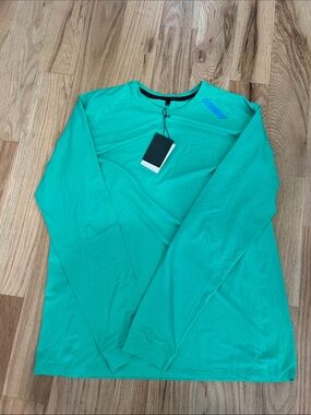 Men's Long-Sleeve Performance Tee - Bright Teal